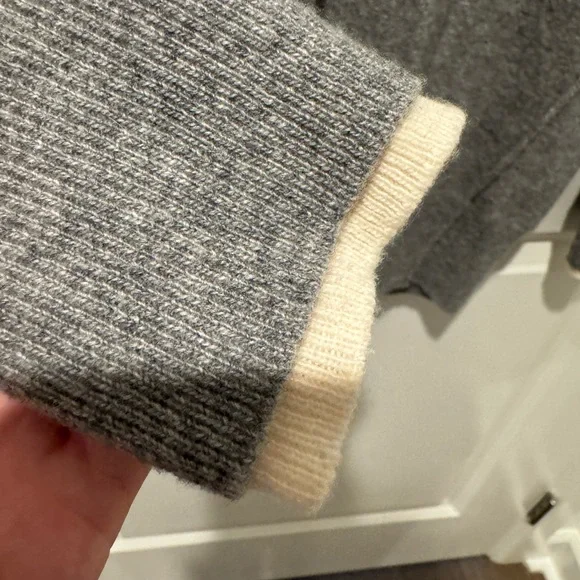 J Crew cardigan gray/cream EUC size M - Picture 3 of 5